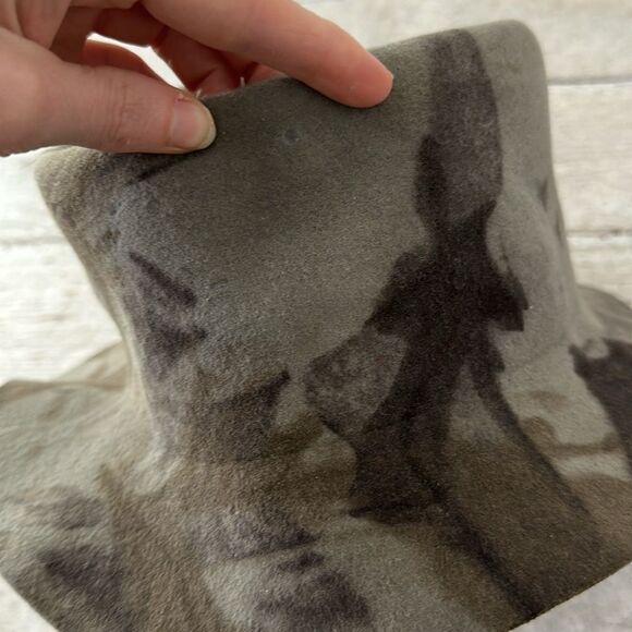 Vintage H Bar C Rare Wool Felt Camo Packable Fedora - Picture 9 of 9